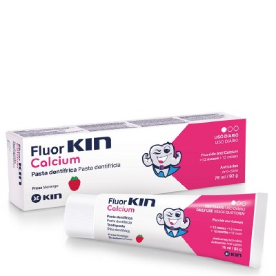 Flúor Kin Calcium Pasta Dentífrica Infantil 75ml
