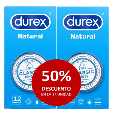 DUPLO Durex Natural Preservativos 12Uds+12Uds