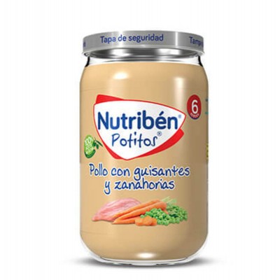 Nutribén Potitos Pollo con Guisantes y Zanahoria 235g