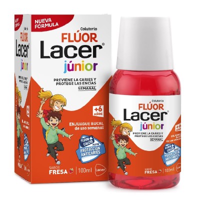 Lacer Colutorio Flúor Junior 0,2% Sabor Fresa 100ml